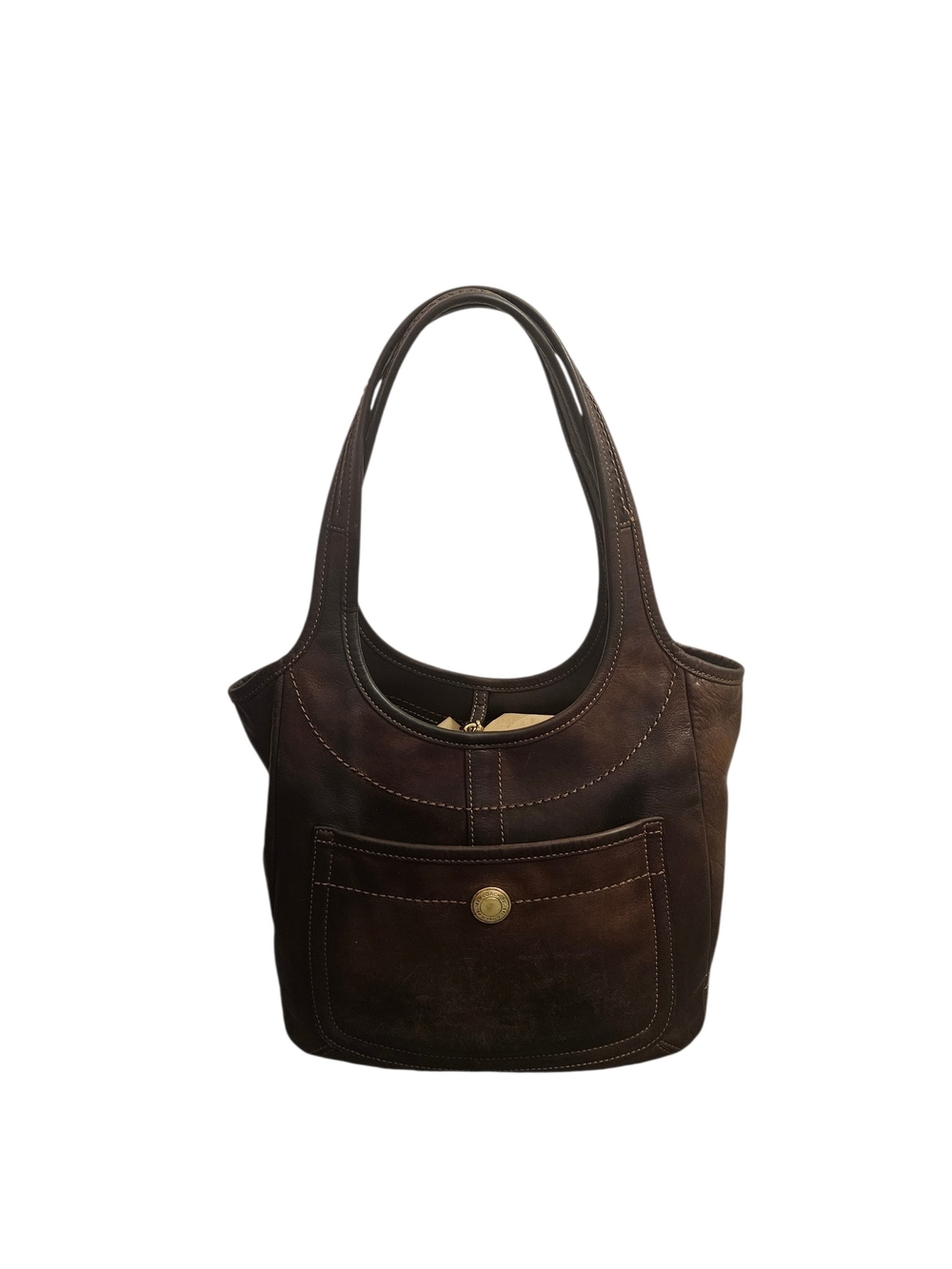 VTG Coach Legacy Ergo Leather Tote Brown 11285 Large Hobo Striped Lining
